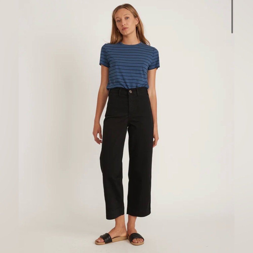 Marine Layer Black Wide Leg crop pants
